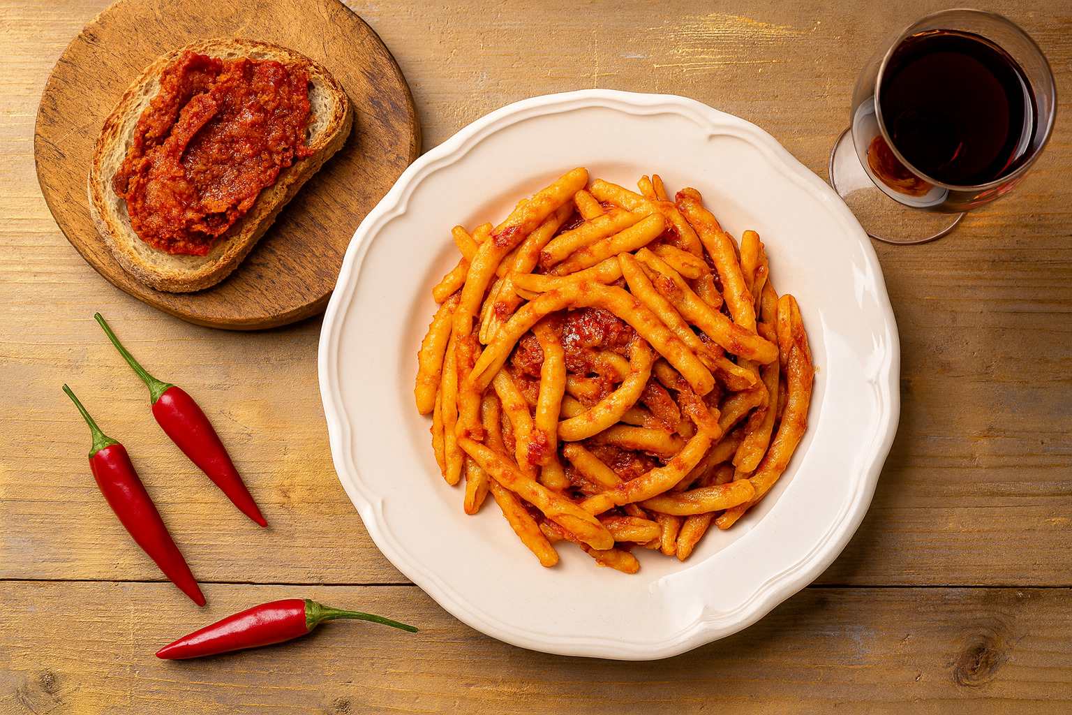 Fileja con sujaca e 'nduja